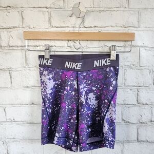 NIKE Pro Purple Splatter Print Short, XS